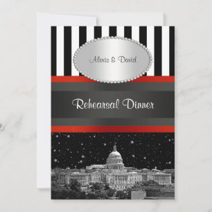 Probedinner mit Washington D.C. Skyline Schwarz We Einladung