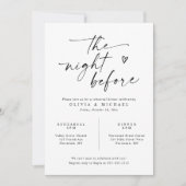 Probedinner Moderne Schwarz-Weiß-Handschrift Einladung (Vorderseite)