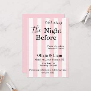 Probedinner Nacht Vor Pink & White Stripe