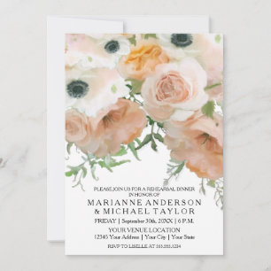 Probedinner Pastellblüten Englische Rose Blume Einladung