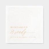 Probedinner Probiert & Bereit Hochzeit Gold Servietten Mit Folie (Vorderseite)