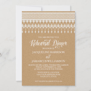 Probedinner Rustikal Vintage-Spitzen-Typografie Einladung