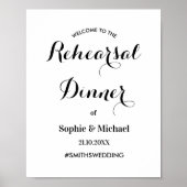 Probedinner Schwarz Weiß Willkommen Poster (Vorne)