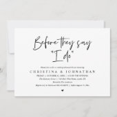 Probedinner vor der Hochzeit, bevor sie "Ich will" Einladung (Vorderseite)