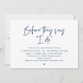 Probedinner vor der Hochzeit, Bevor sie "Ich will" Einladung (Vorderseite)