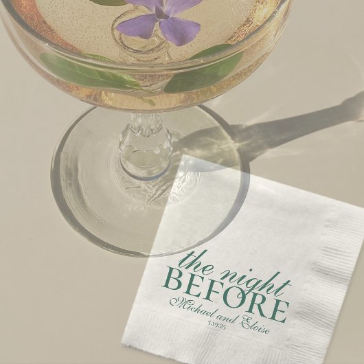 Probeessen am Abend vor der Salbeigrünen Hochzeit Serviette