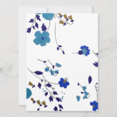 Proben-Abendessen-blaue Blumen-Kunst Einladung (Rückseite)