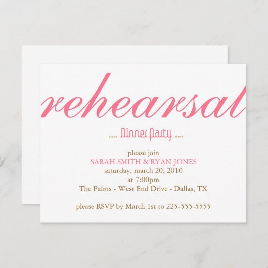 Proben-Abendessen Einladung (Vorne/Hinten)