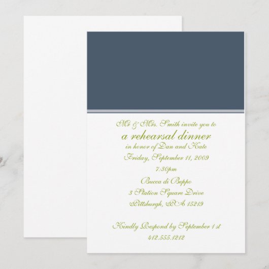 Proben-Abendessen-Einladung Einladung (Vorne/Hinten)