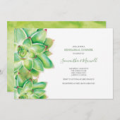 PROBEN-ABENDESSEN Einladung, WatercolorSucculent Einladung (Vorne/Hinten)