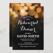 Proben-Abendessen-Einladungs-Karten-GoldGlitzer Einladung (Vorne/Hinten)