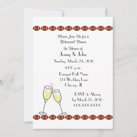 Proben-Abendessen-Fußball-Thema Einladung (Vorderseite)