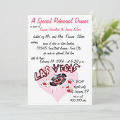 Proben-Abendessen-Kasino-Thema-Rosa-Herz Einladung (Stehend Vorderseite)