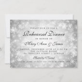 Proben-Abendessen-Silber-Winter-Märchenland Einladung (Vorderseite)