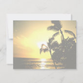 Proben-Abendessen-tropischer Sonnenuntergang Einladung (Rückseite)