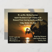 Proben-Abendessen-tropischer Sonnenuntergang Einladung (Vorne/Hinten)