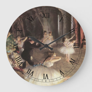 Proben auf der Bühne von Edgar Degas Große Wanduhr