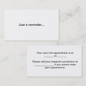 Probeverabredungs-Erinnerung Terminkarte (Vorne/Hinten)