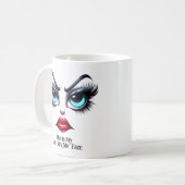 Probier Mich Gesicht, Fabelhafte Augen Lustiges Ge Kaffeetasse (Vorderseite Links)