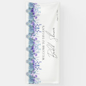 Probieren Sie das Lila Blumengarten Brautparty Wil Banner (Vertikal)