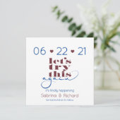 Probieren Sie dies noch einmal Navy & Burgund Save Einladung (Stehend Vorderseite)