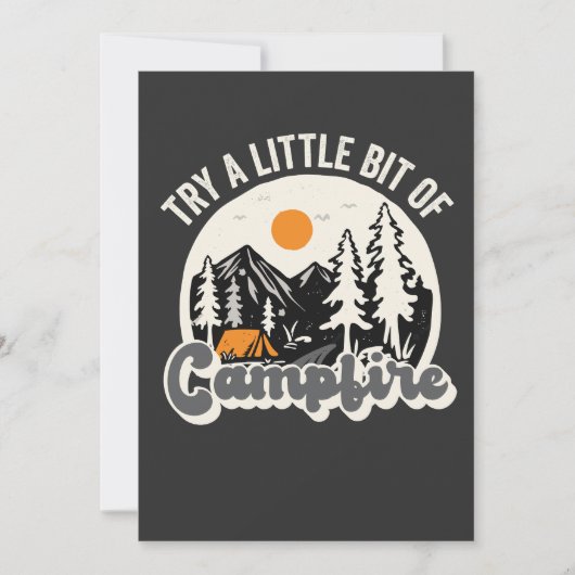 Probieren Sie ein wenig Campfire Funny Outdoor Wan Einladung (Vorderseite)