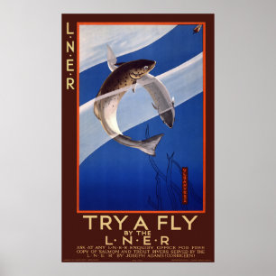 Probieren Sie eine Fliege durch die L.N.E.R. Vinta Poster