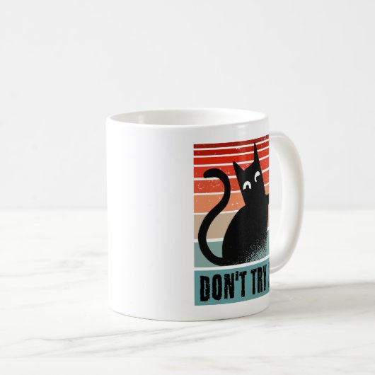 Probieren Sie mich nicht, Moody Cat mit Messer-Ein Kaffeetasse (VorderseiteRechts)