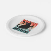 Probieren Sie mich nicht, Moody Cat mit Messer-Ein Pappteller (Schrägansicht)