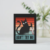 Probieren Sie mich nicht, Moody Cat mit Messer-Ein Postkarte (Stehend Vorderseite)