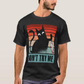 Probieren Sie mich nicht, Moody Cat mit Messer-Ein T-Shirt (Vorderseite)