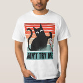 Probieren Sie mich nicht, Moody Cat mit Messer-Ein T-Shirt (Vorderseite)