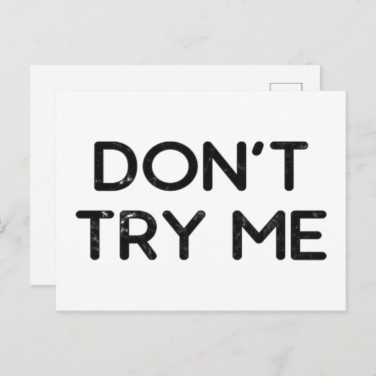 Probieren Sie mir kein Papiertuch Postkarte (Vorne/Hinten)