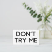 Probieren Sie mir kein Papiertuch Visitenkarte (Stehend Vorderseite)