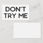 Probieren Sie mir kein Papiertuch Visitenkarte (Vorne/Hinten)