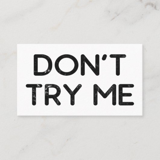Probieren Sie mir kein Papiertuch Visitenkarte (Vorderseite)