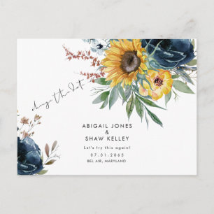 Probieren wir das Datum der Sonnenblumen-Veränderu Ankündigungspostkarte