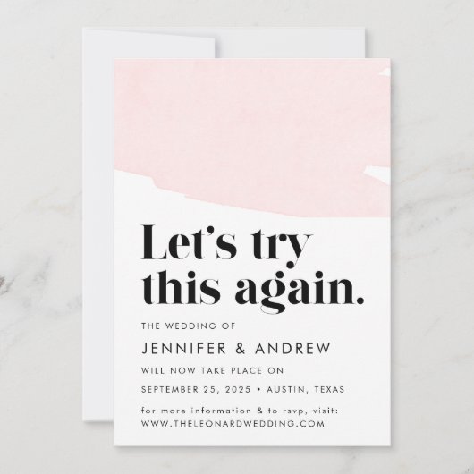 Probieren wir das noch einmal durch, um die Hochze Ankündigung (Vorderseite)