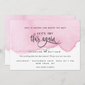 Probieren wir das noch einmal, Lila rosa Wasserfar Save The Date (Vorne/Hinten)