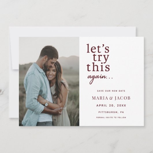 Probieren wir das Save the Date noch einmal aus Einladung (Vorderseite)