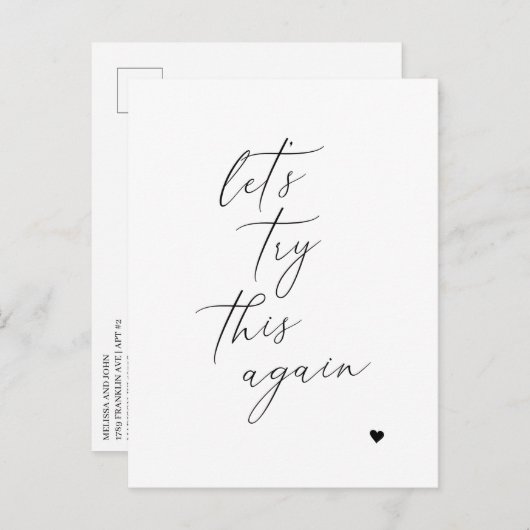 Probieren wir diese Änderung der Pläne Postkarte e (Vorne/Hinten)