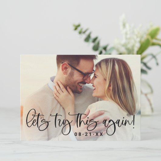 Probieren wir dieses neuartige Hochzeitssemble-Fot Save The Date (Stehend Vorderseite)