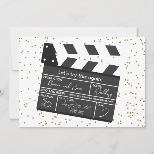 Probieren wir dieses wieder lustige Hochzeitsupdat Einladung (Vorderseite)