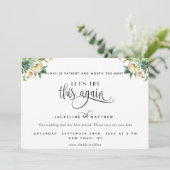 Probieren wir es noch einmal aus: Grün und Weiße B Save The Date (Stehend Vorderseite)