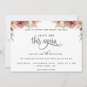 Probieren wir es noch einmal aus, Pampas Gras Flor Save The Date