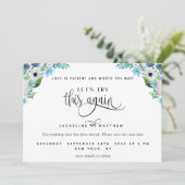 Probieren wir es noch einmal aus: Weiße und blaue Save The Date (Stehend Vorderseite)