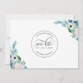 Probieren wir es noch einmal aus: Weiße und blaue Save The Date (Rückseite)