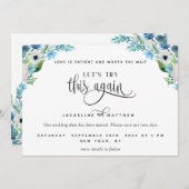 Probieren wir es noch einmal aus: Weiße und blaue Save The Date (Vorne/Hinten)