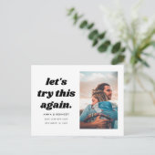 Probieren wir mal diese Änderung des Hochzeitdatum Ankündigungspostkarte (Stehend Vorderseite)