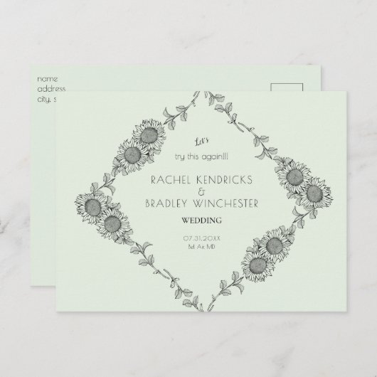 Probieren wir mal wieder das Datum des Minzwechsel Ankündigungspostkarte (Vorne/Hinten)